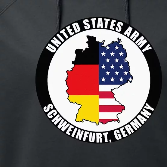 Schweinfurt Germany United States Army Military Veteran Gift Performance Fleece Hoodie