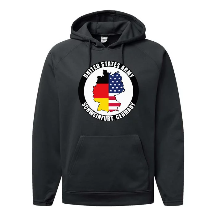 Schweinfurt Germany United States Army Military Veteran Gift Performance Fleece Hoodie