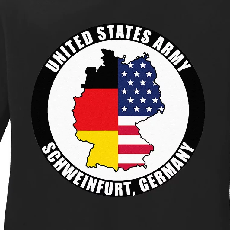 Schweinfurt Germany United States Army Military Veteran Gift Ladies Long Sleeve Shirt