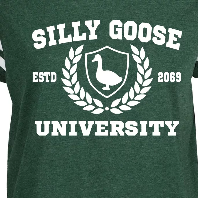 Silly Goose University Funny Meme School Bird Enza Ladies Jersey Football T-Shirt