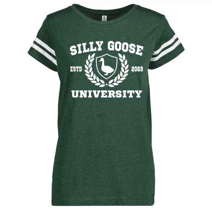 Silly Goose University Funny Meme School Bird Enza Ladies Jersey Football T-Shirt