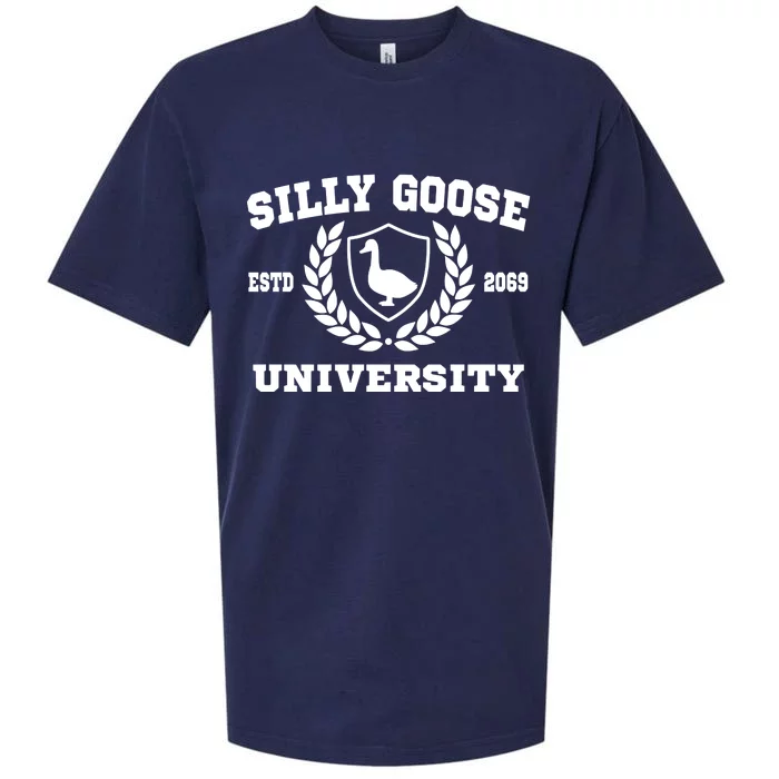 Silly Goose University Funny Meme School Bird Sueded Cloud Jersey T-Shirt