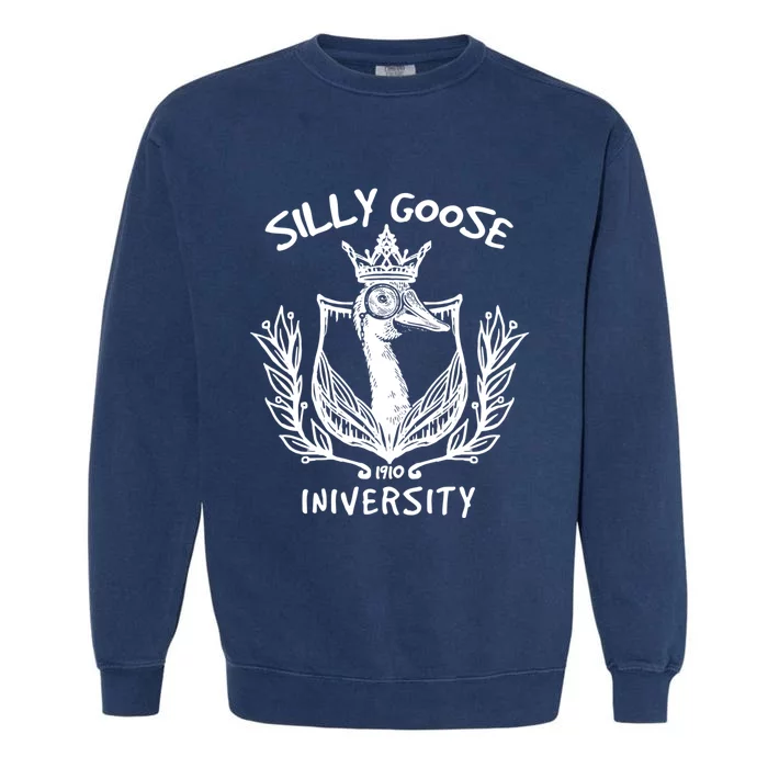 Silly Goose University Womens Silly Goose Meme Costume Garment-Dyed Sweatshirt