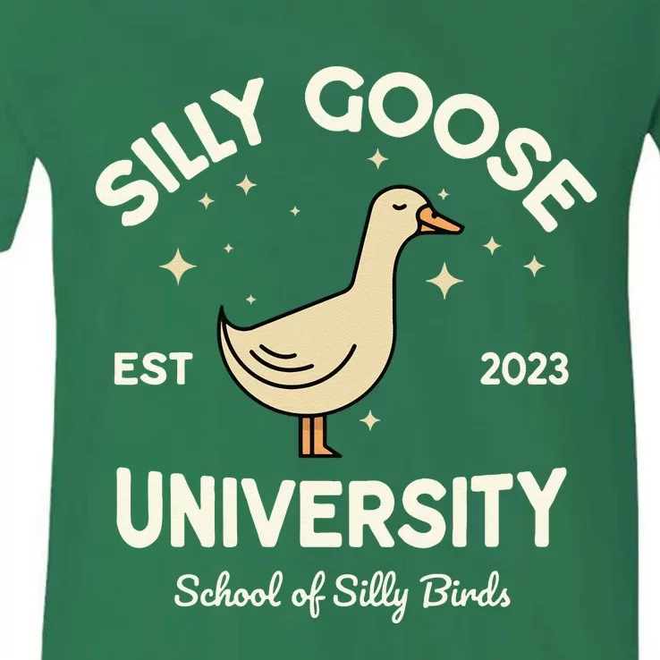 Silly Goose University School Of Silly Birds Sweatshirt V-Neck T-Shirt