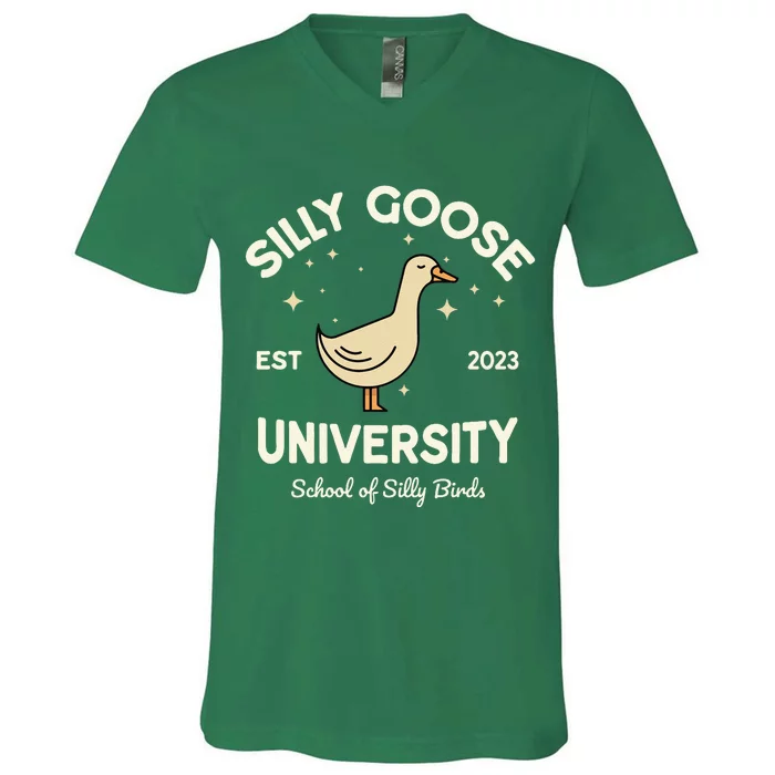 Silly Goose University School Of Silly Birds Sweatshirt V-Neck T-Shirt