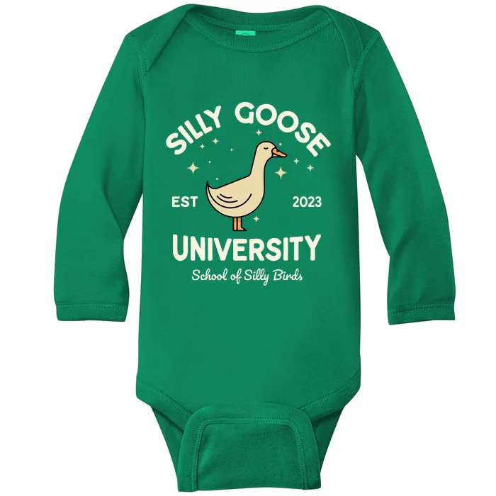 Silly Goose University School Of Silly Birds Sweatshirt Baby Long Sleeve Bodysuit