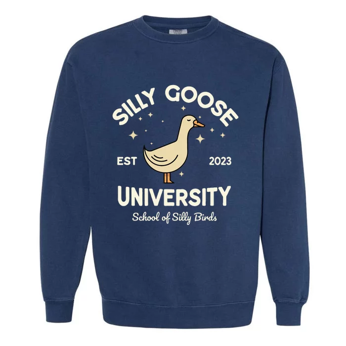 Silly Goose University School Of Silly Birds Sweatshirt Garment-Dyed Sweatshirt