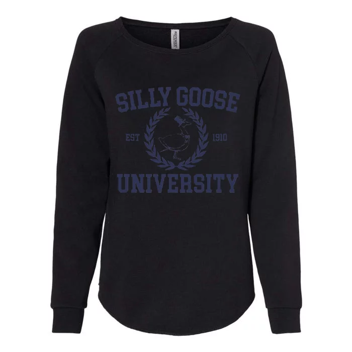 Silly Goose University Funny Silly Goose Meme Bird Lover Womens California Wash Sweatshirt