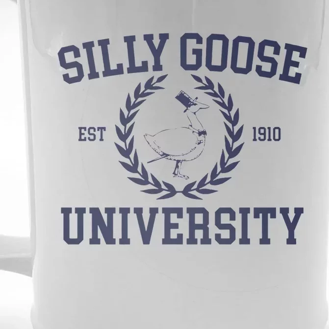 Silly Goose University Funny Silly Goose Meme Bird Lover Front & Back Beer Stein