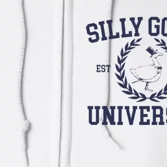 Silly Goose University Funny Silly Goose Meme Bird Lover Full Zip Hoodie