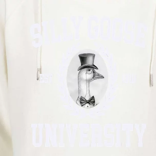 Silly Goose University Silly Goose Meme Costume Womens Funnel Neck Pullover Hood