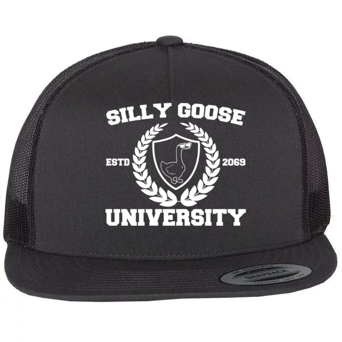 Silly Goose University Silly Goose Meme Funny Flat Bill Trucker Hat