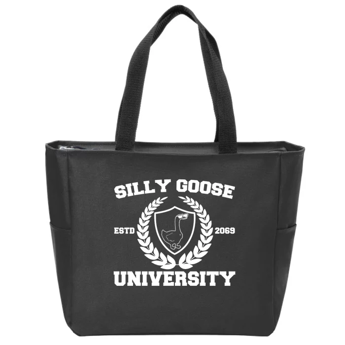 Silly Goose University Silly Goose Meme Funny Zip Tote Bag