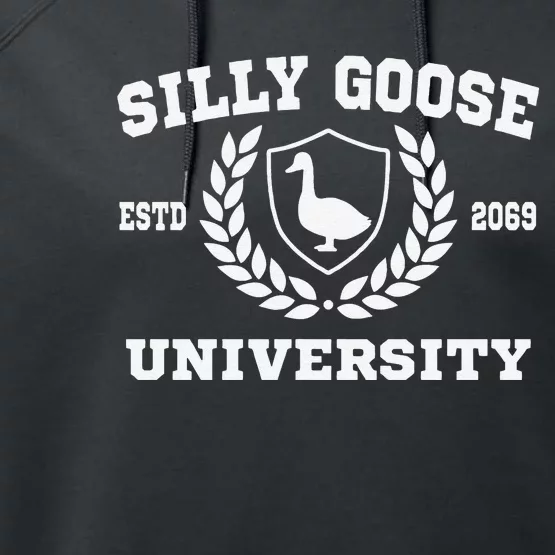 Silly Goose University Funny Meme School Bird Performance Fleece Hoodie