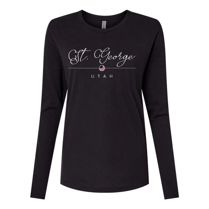 St. George Utah Ut On St. George Womens Cotton Relaxed Long Sleeve T-Shirt