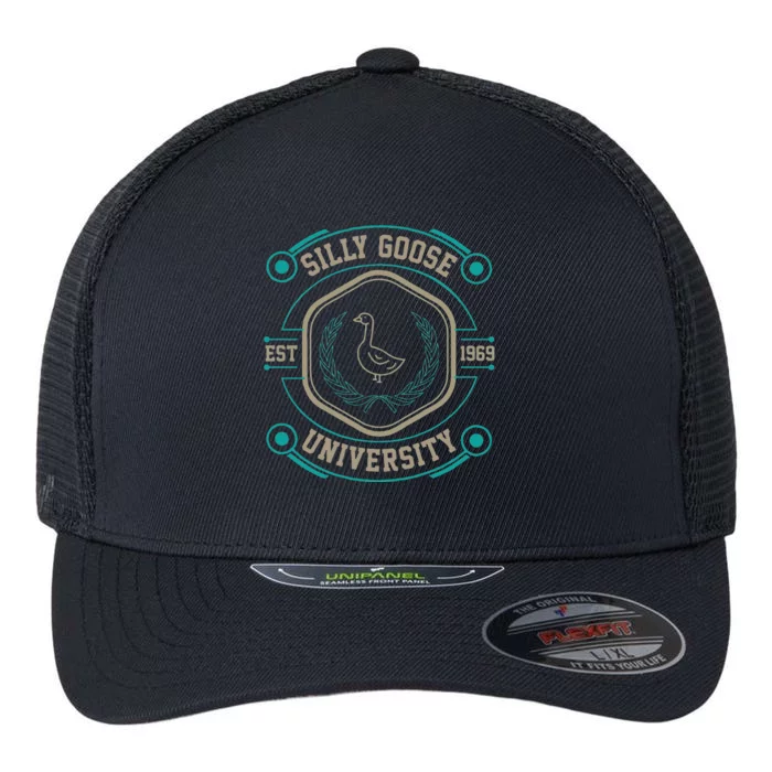 Silly Goose University Silly Goose Meme Flexfit Unipanel Trucker Cap