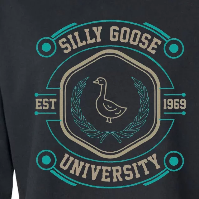 Silly Goose University Silly Goose Meme Cropped Pullover Crew