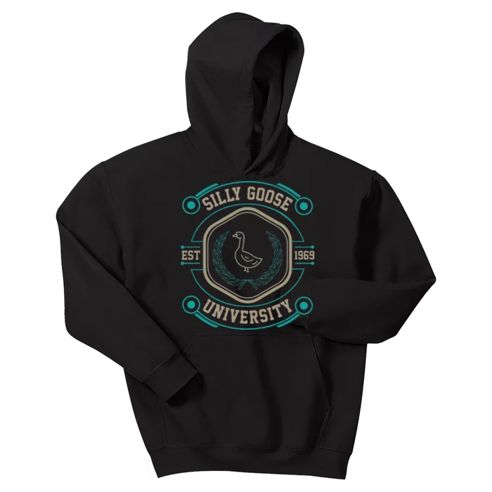 Silly Goose University Silly Goose Meme Kids Hoodie