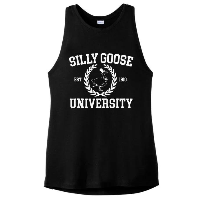 Silly Goose University Silly Goose Meme Ladies Tri-Blend Wicking Tank