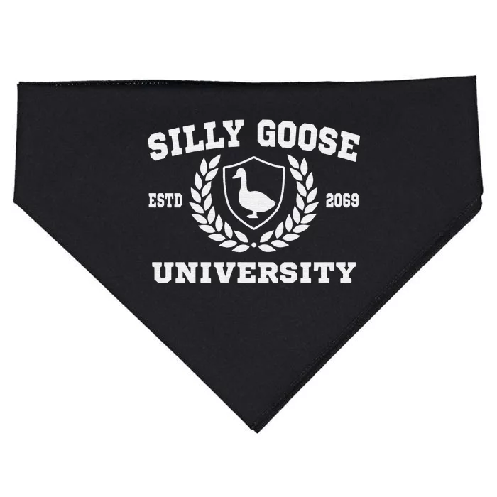 Silly Goose University Funny Meme School Bird Sweatshirt USA-Made Doggie Bandana