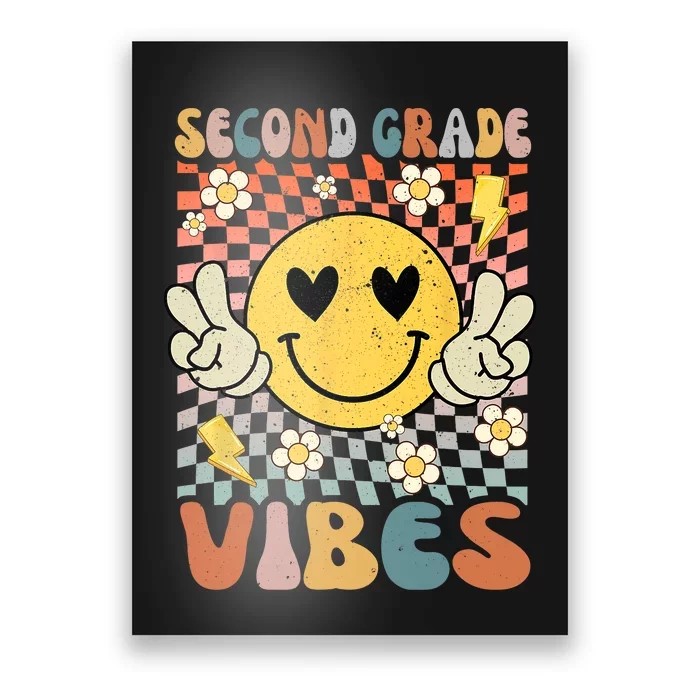 Second Grade Vibes 2nd Grade Retro Teacher 1st Day Of School Vintage Poster