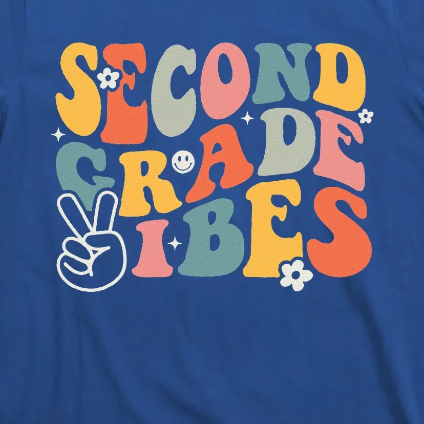 Second Grade Vibes Team 2nd Grade Groovy Back To School T-Shirt