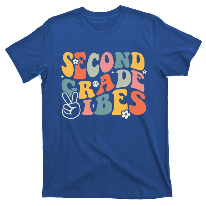 Second Grade Vibes Team 2nd Grade Groovy Back To School T-Shirt