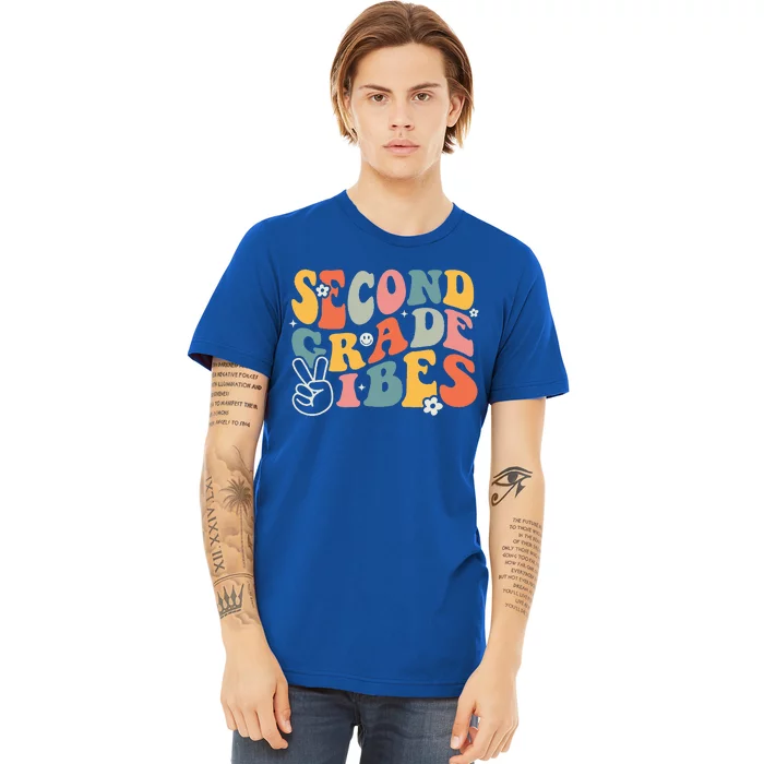 Second Grade Vibes Team 2nd Grade Groovy Back To School Premium T-Shirt