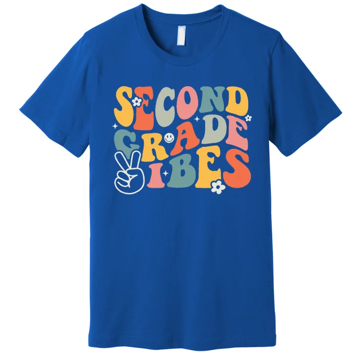 Second Grade Vibes Team 2nd Grade Groovy Back To School Premium T-Shirt