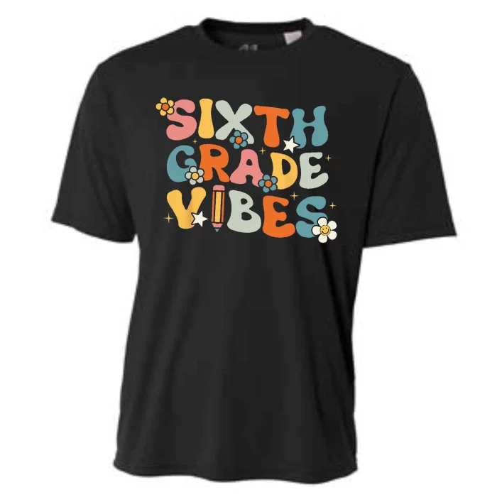 Sixth Grade Vibes Back To School Retro 6th Grade Teachers Cooling Performance Crew T-Shirt