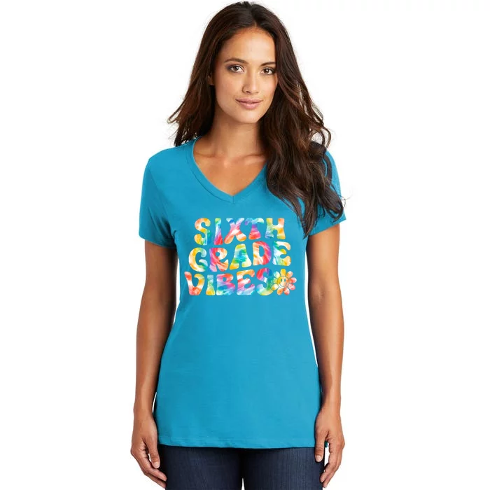 Sixth Grade Vibes 6th Grade Team Teachers Women's V-Neck T-Shirt