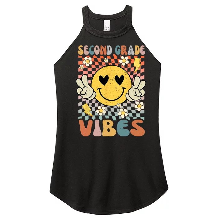 Second Grade Vibes 2nd Grade Retro Teacher 1st Day Of School Women’s Perfect Tri Rocker Tank