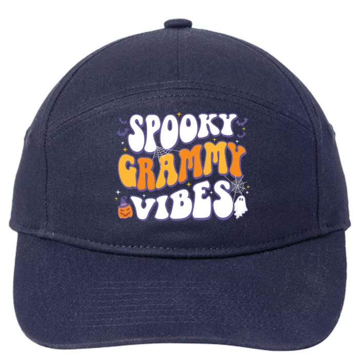 Spooky Grammy Vibes Halloween Gift 7-Panel Snapback Hat