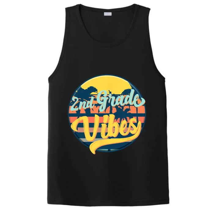 Second Grade Vibes Team 2nd Grade Teacher Or Student Retro Performance Tank