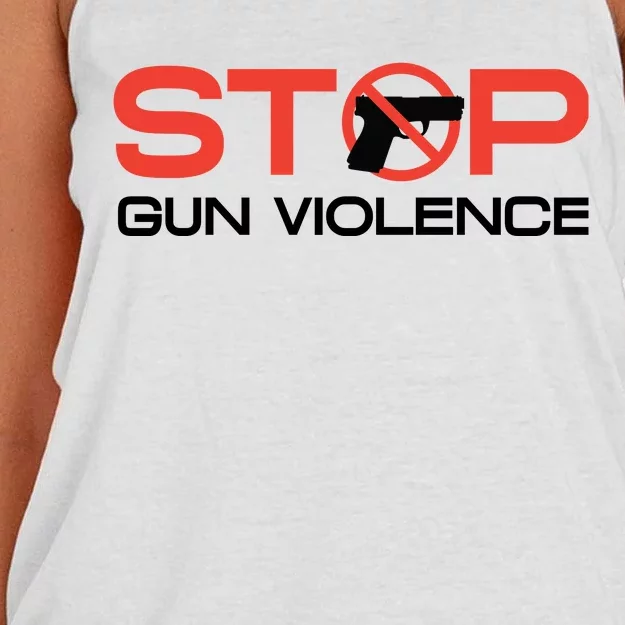 Stop Gun Violence Anti Gun Pro Life Women's Knotted Racerback Tank