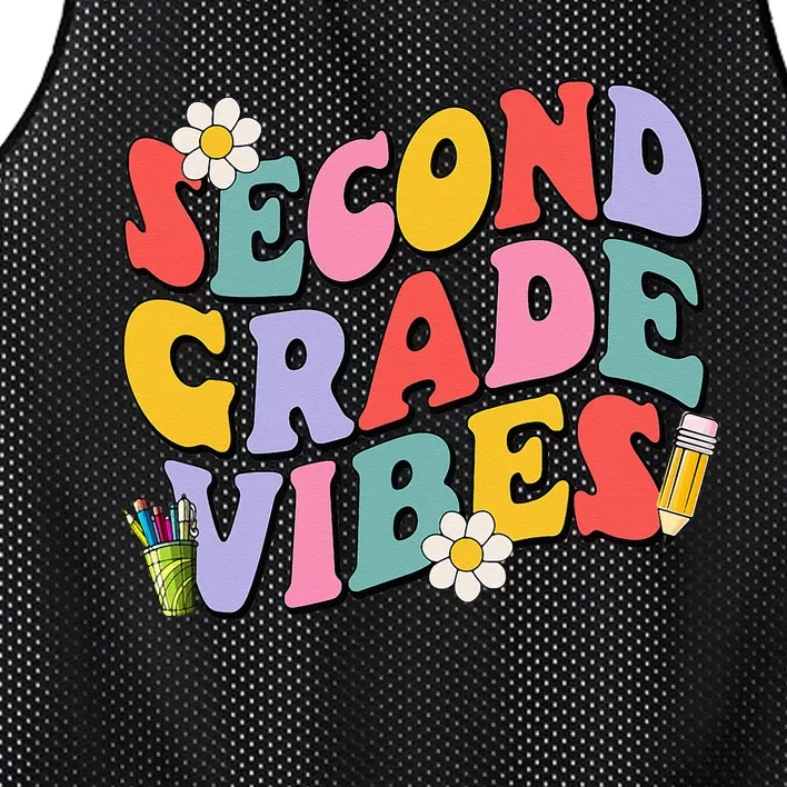 Second Grade Vibes Back To School 2nd Grade Team 1st Day Mesh Reversible Basketball Jersey Tank