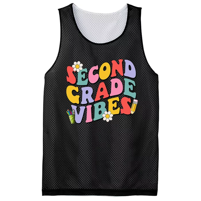 Second Grade Vibes Back To School 2nd Grade Team 1st Day Mesh Reversible Basketball Jersey Tank