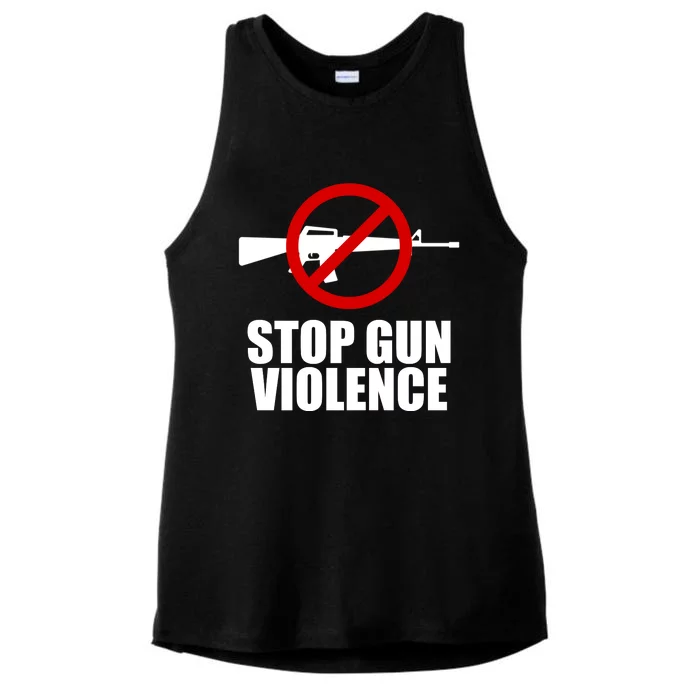 Stop Gun Violence Anti Guns Ladies Tri-Blend Wicking Tank