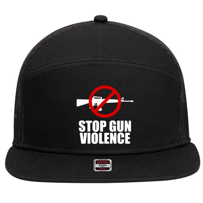 Stop Gun Violence Anti Guns 7 Panel Mesh Trucker Snapback Hat