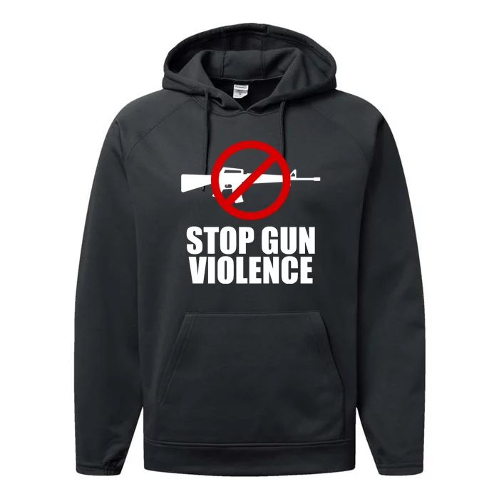 Stop Gun Violence Anti Guns Performance Fleece Hoodie