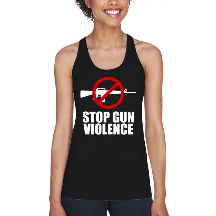 Stop Gun Violence Anti Guns Women's Racerback Tank