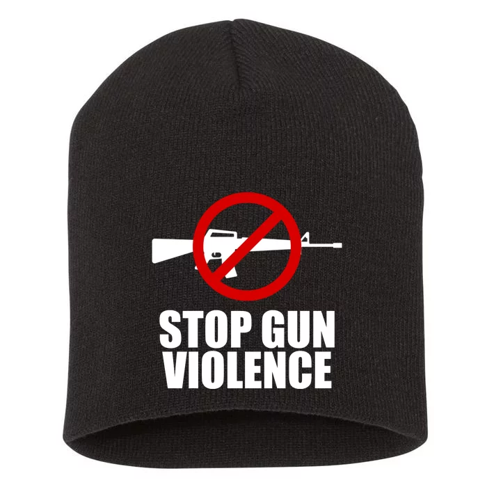 Stop Gun Violence Anti Guns Short Acrylic Beanie