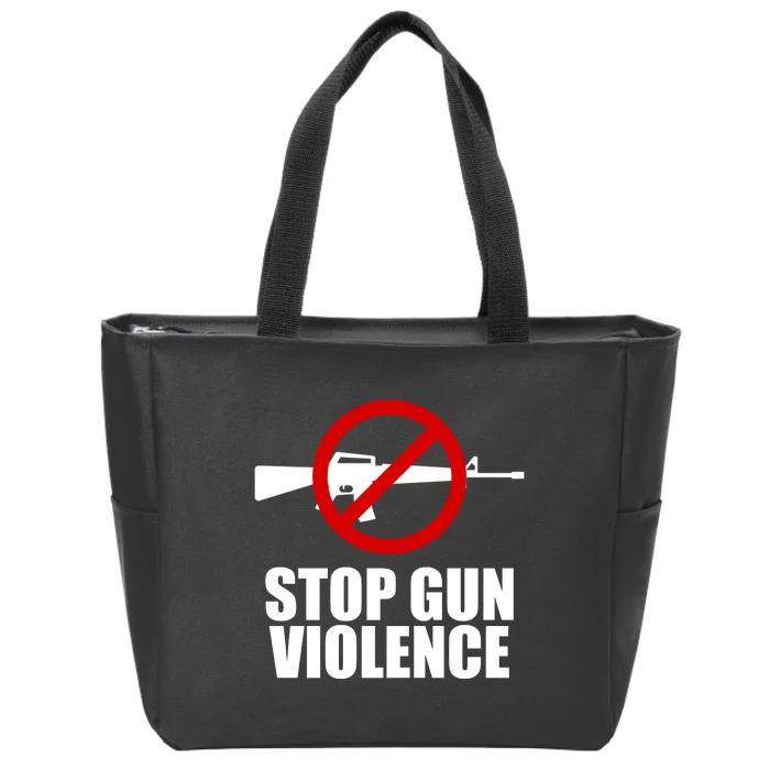 Stop Gun Violence Anti Guns Zip Tote Bag