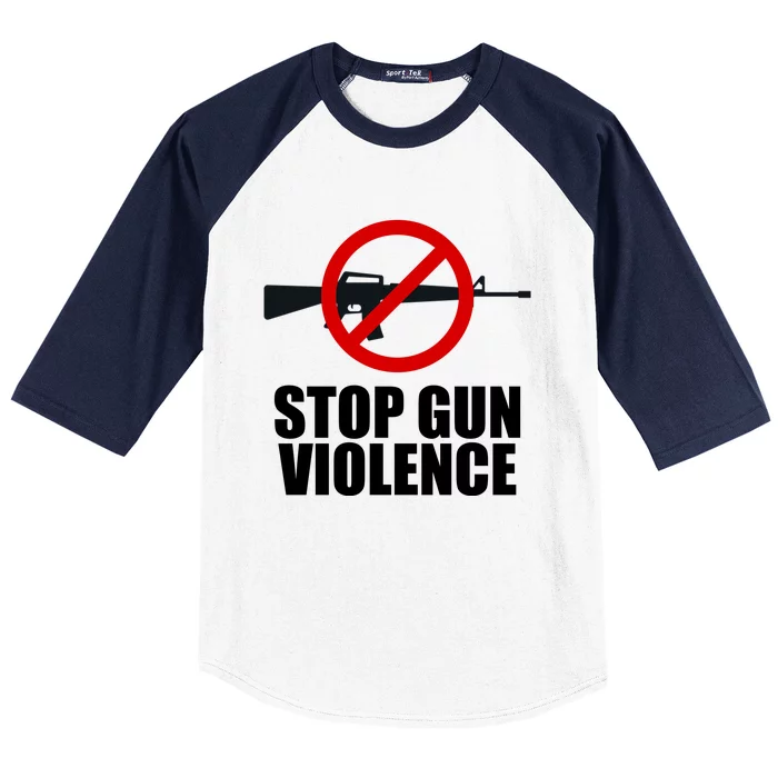 Stop Gun Violence Anti Guns Baseball Sleeve Shirt