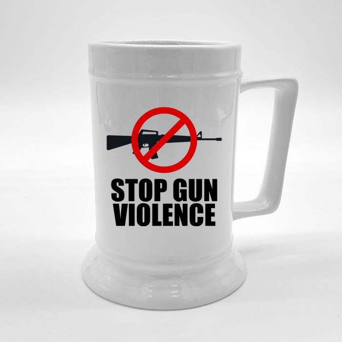 Stop Gun Violence Anti Guns Front & Back Beer Stein