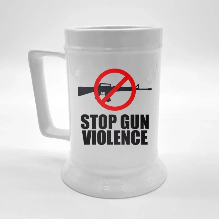 Stop Gun Violence Anti Guns Front & Back Beer Stein