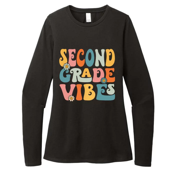 Second Grade Vibes Hello 2nd Grade Team Retro Back To School Womens CVC Long Sleeve Shirt