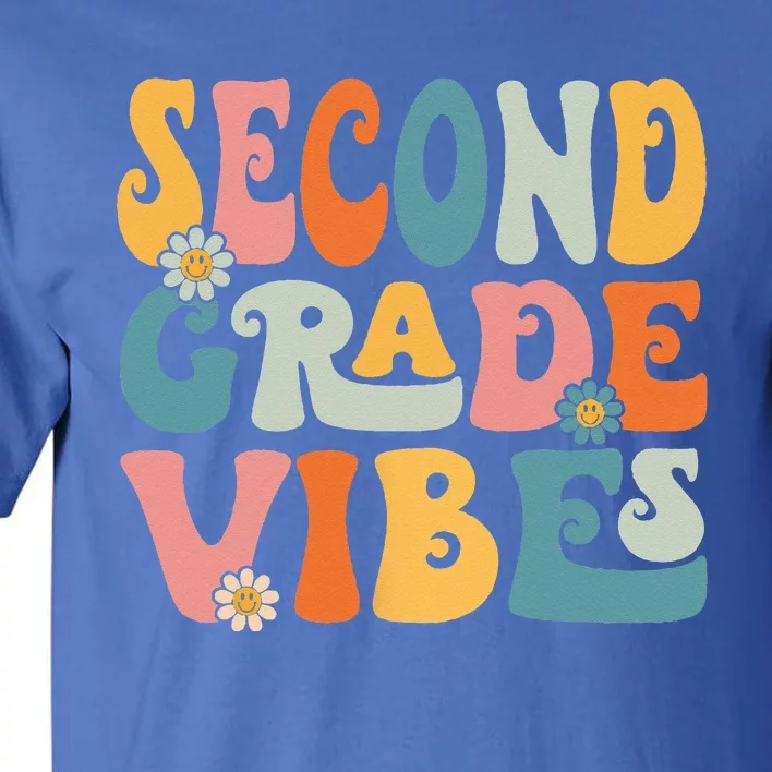 Second Grade Vibes Hello 2nd Grade Team Retro Back To School Tall T-Shirt