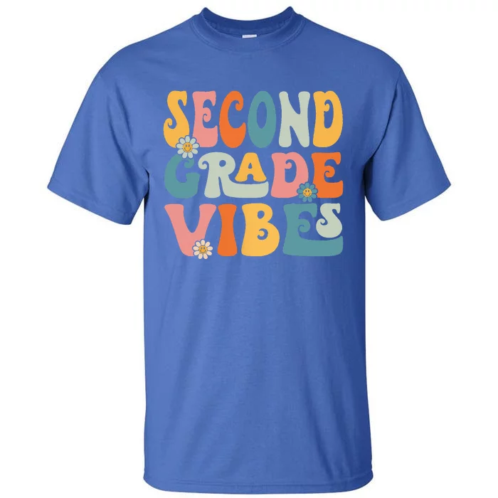 Second Grade Vibes Hello 2nd Grade Team Retro Back To School Tall T-Shirt