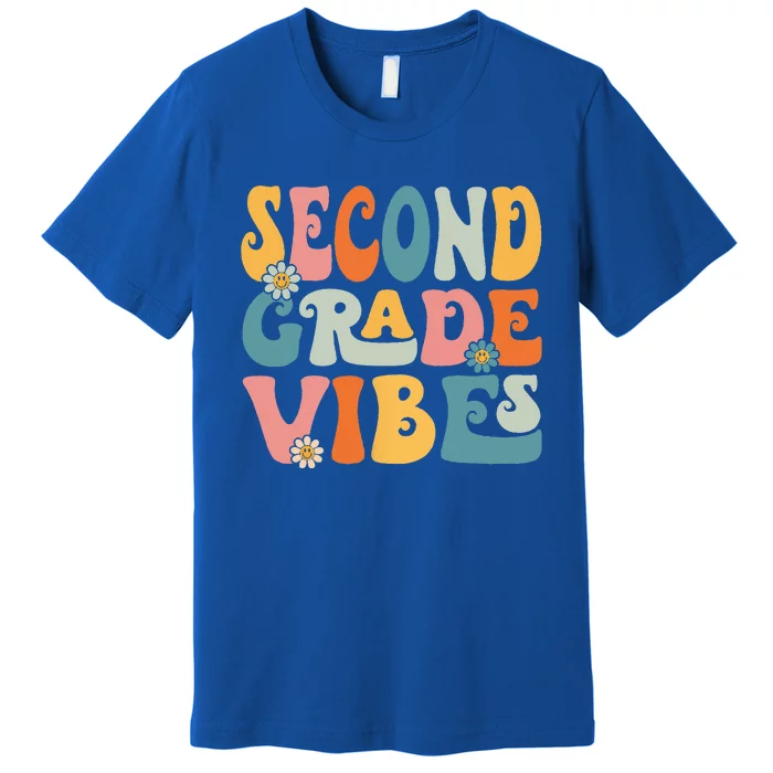 Second Grade Vibes Hello 2nd Grade Team Retro Back To School Premium T-Shirt